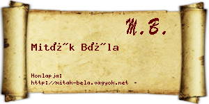 Miták Béla névjegykártya